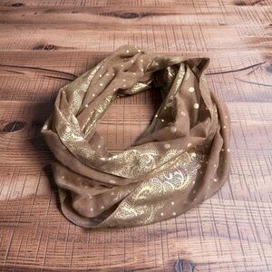 Infinity Scarf with Gorgeous Gold Detail